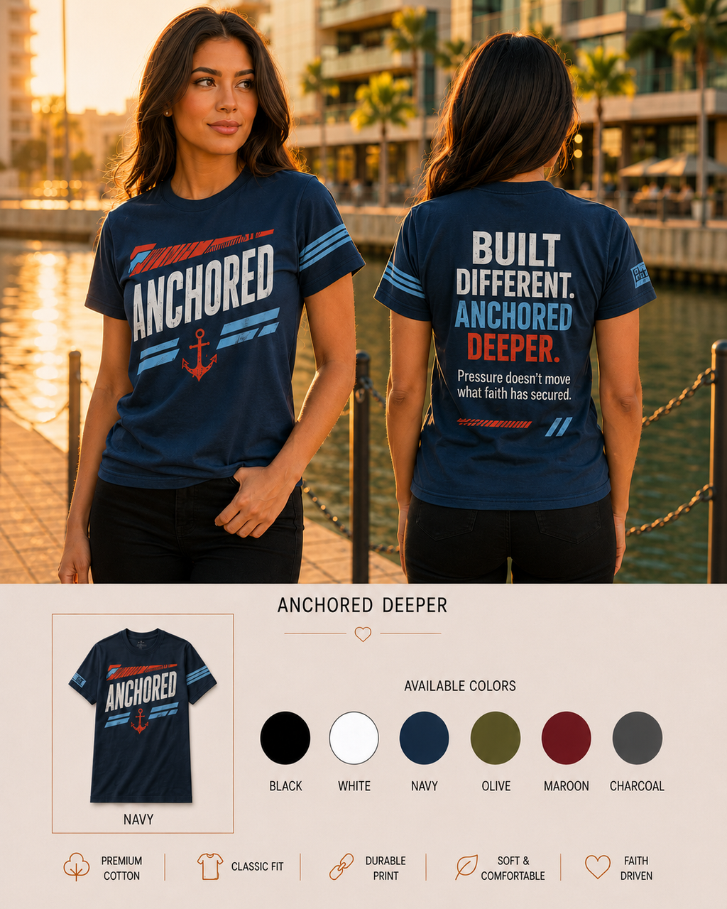Anchored Deeper| Unisex Faith T-Shirt & Hoodie