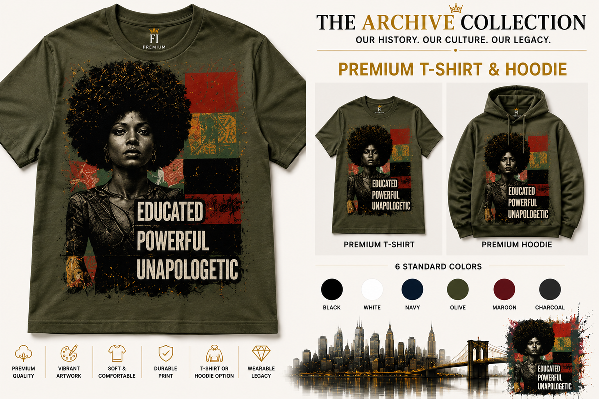 Black Excellence Era graphic tee and hoodie by Flawliz Ink - product image 1