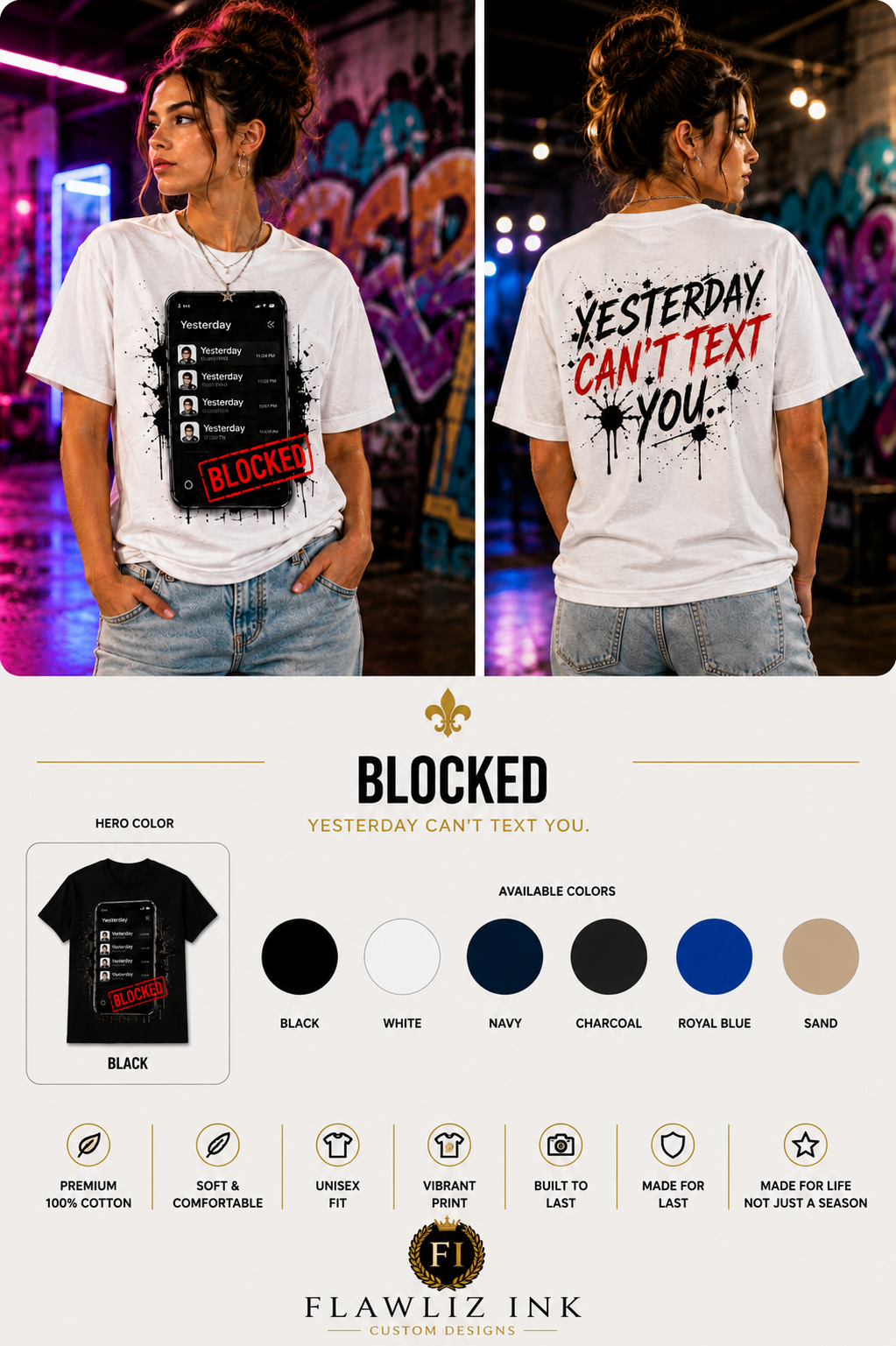 Yesterday Can't Text You™ | T-Shirt & Hoodie