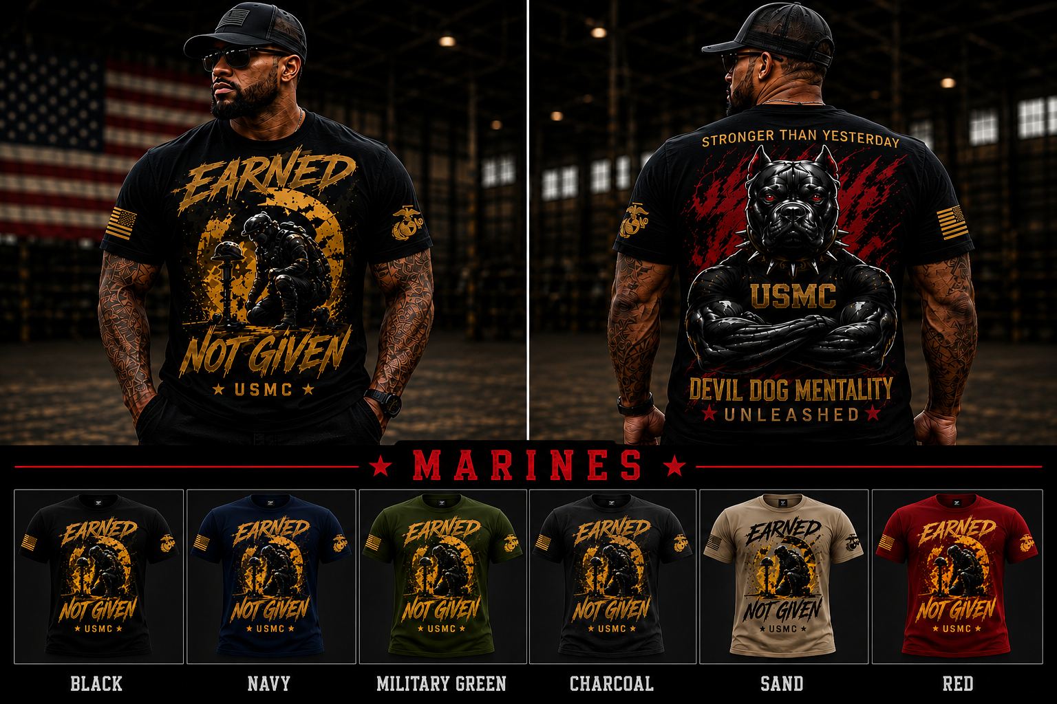 Earned, Not Given | Devil Dog Mentality USMC T-Shirt & Hoodie