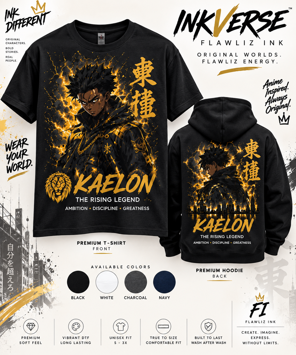 KAELON | The Rising Legend | InkVerse Premium T-Shirt & Hoodie.