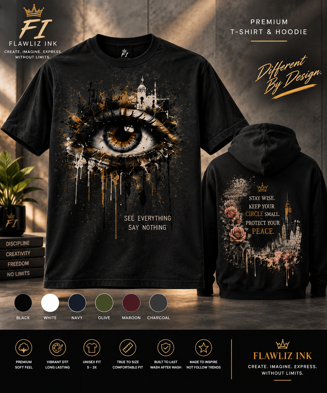 See Everything, Say Nothing | Graphic Tee & Hoodie
