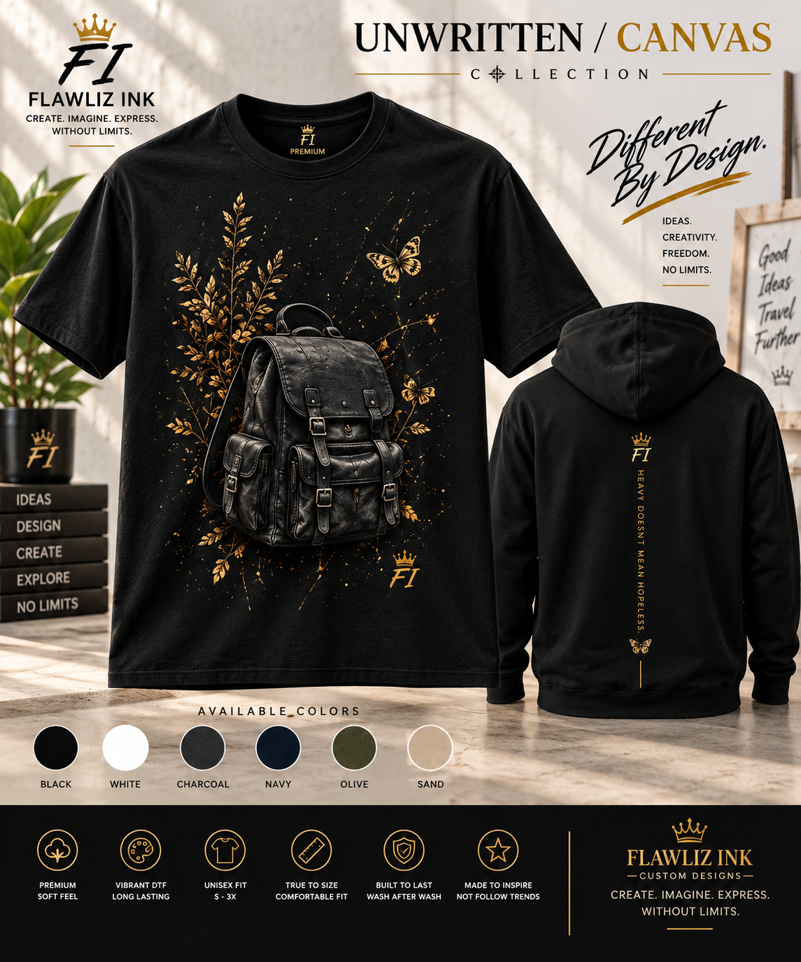 Burdened, Not Broken | Premium Graphic Backpack Tee | Graphic Tee & Hoodie