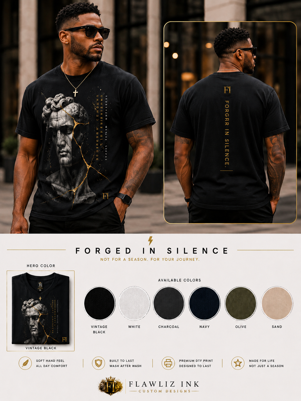 Forged in Silence | Premium Unisex Graphic Tee | T-Shirt & Hoodie