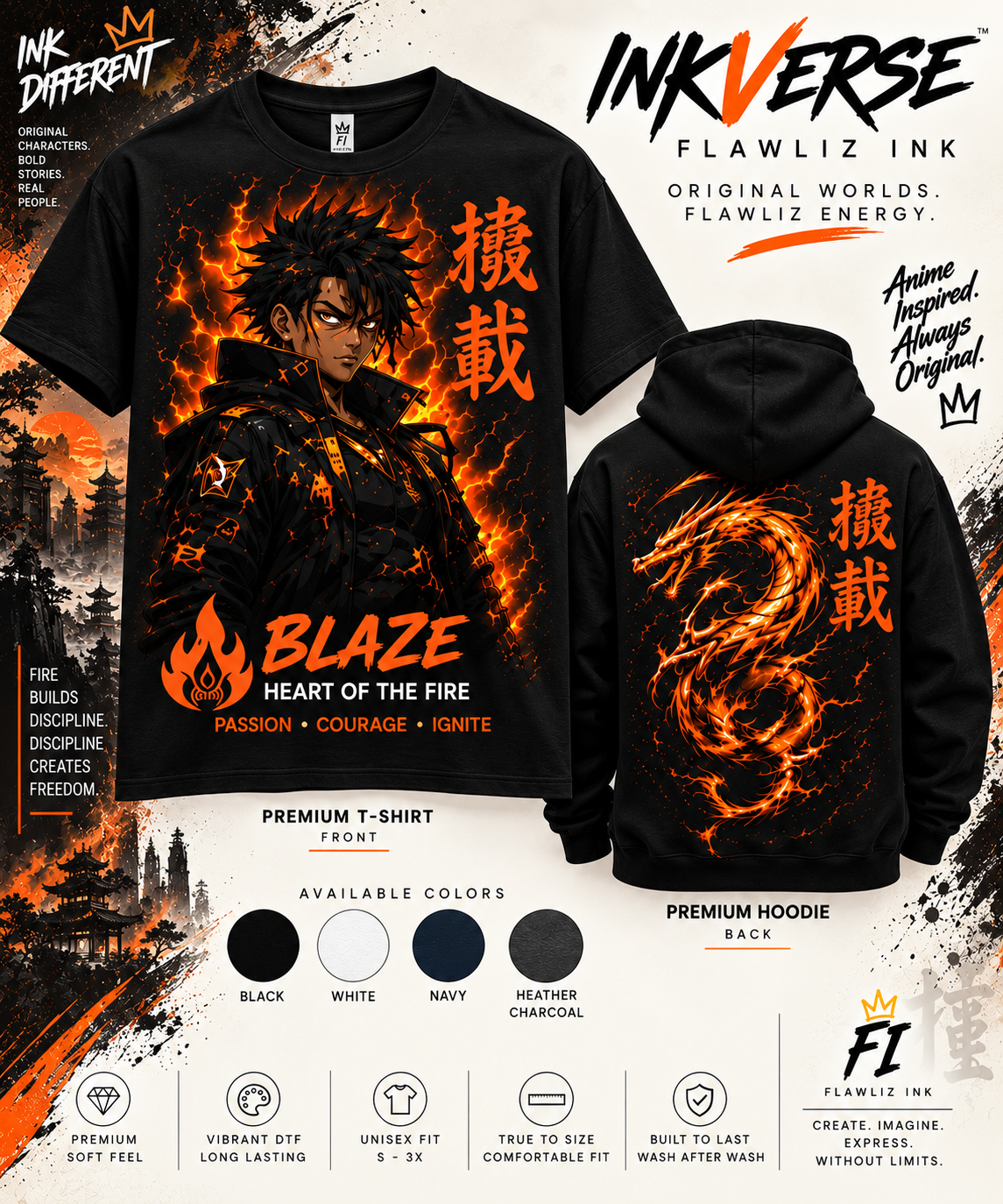 VEXIA | Embrace the Chaos | InkVerse Premium T-Shirt & Hoodie.