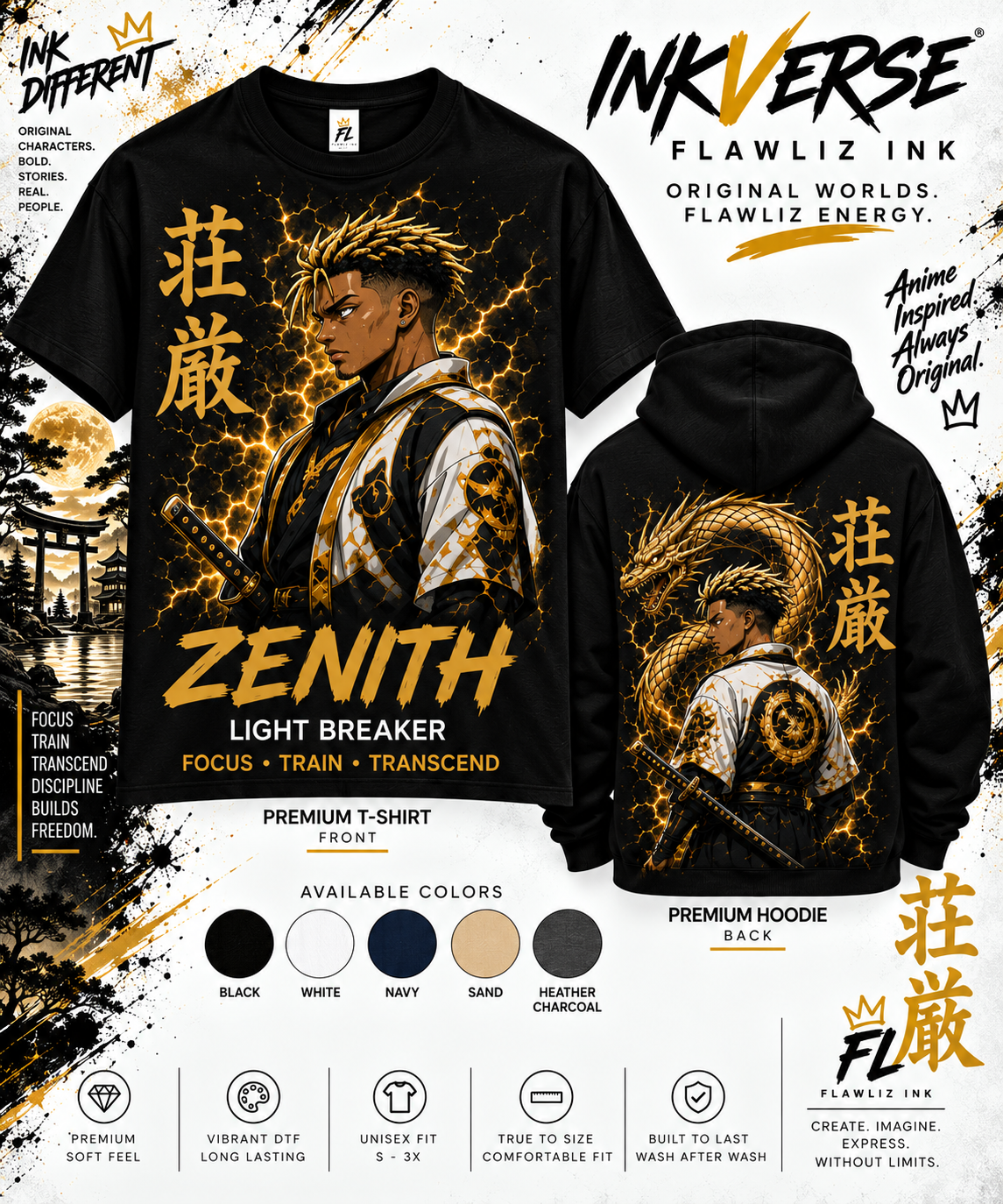 ZENITH | Light Breaker | InkVerse Premium T-Shirt & Hoodie