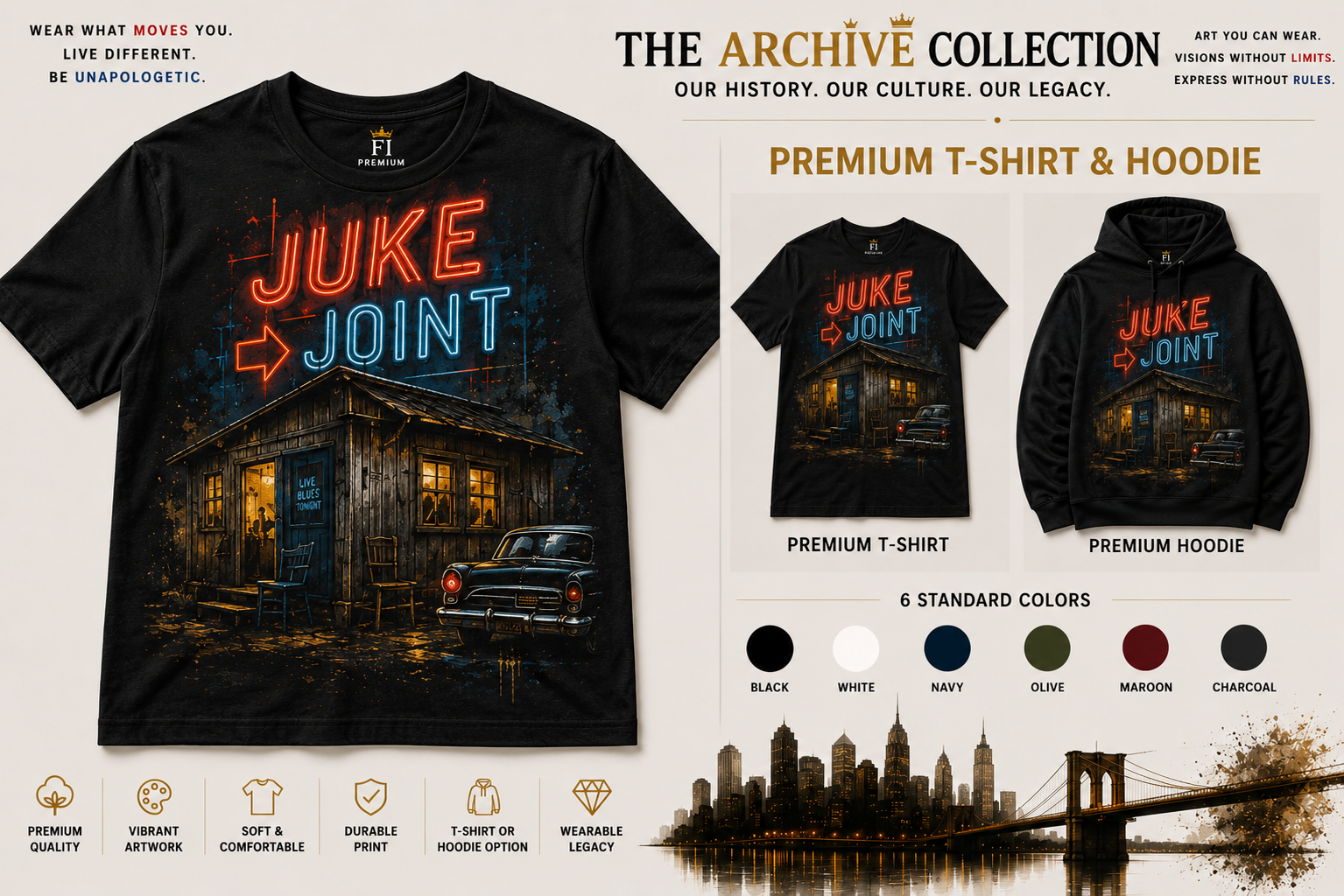 Juke Joint graphic tee and hoodie by Flawliz Ink - product image 1