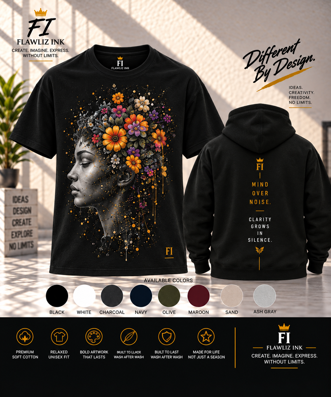Mind Over Noise | Premium Graphic Statement Tee | Graphic Tee & Hoodie