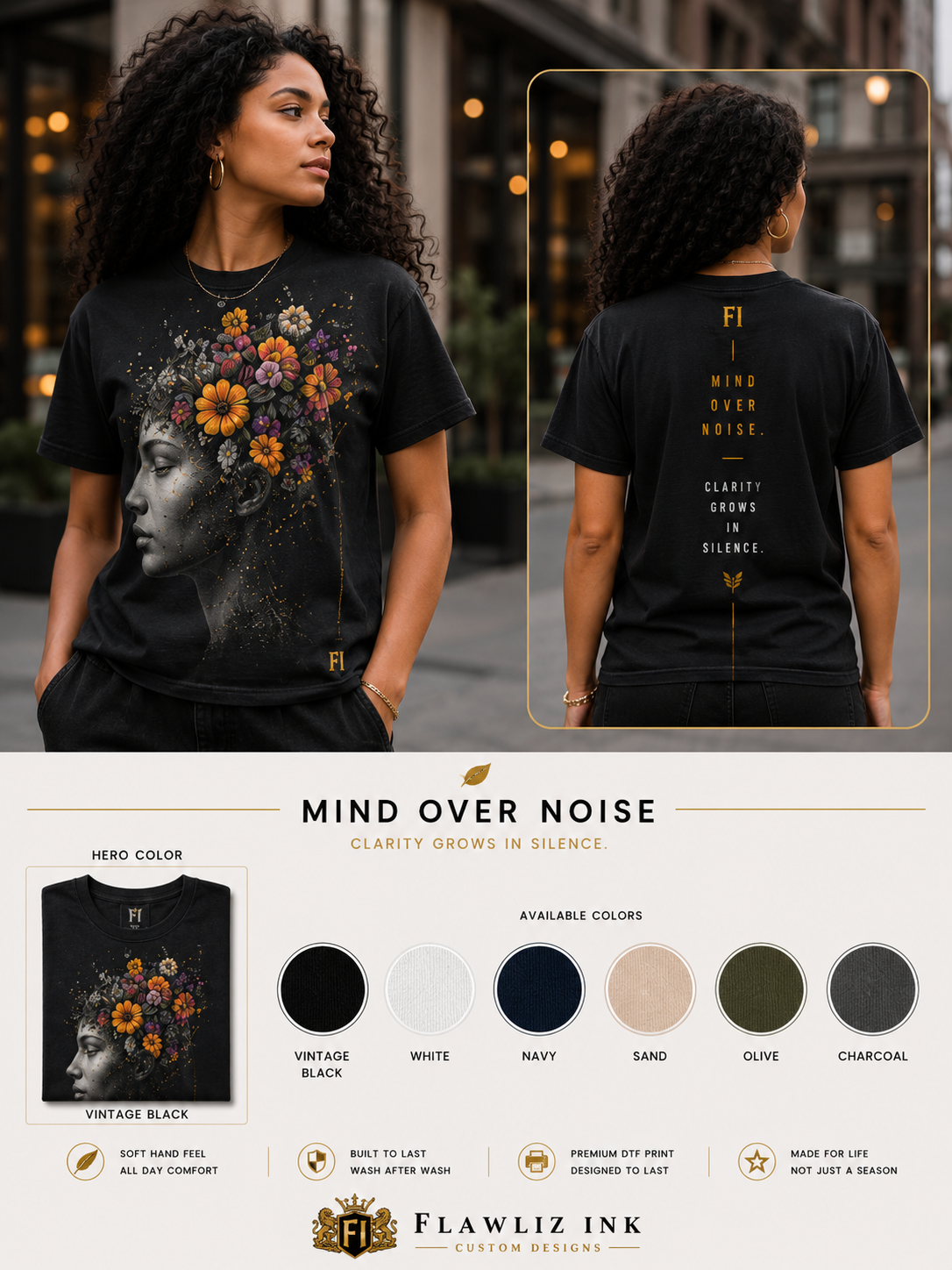 Mind Over Noise | Premium Graphic Statement Tee | T-Shirt & Hoodie