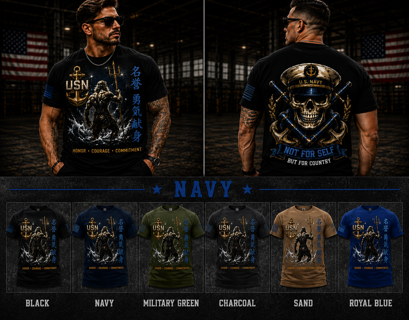Honor • Courage • Commitment™ | U.S. Navy Warrior Premium T-Shirt & Hoodie