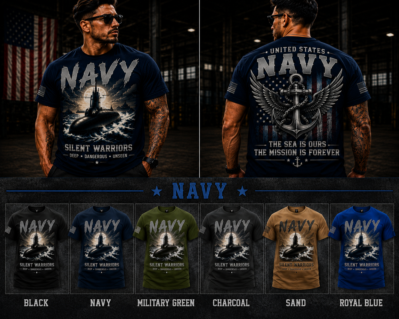 U.S. Navy Silent Warriors™ | Deep • Dangerous • Unseen Premium T-Shirt & Hoodie