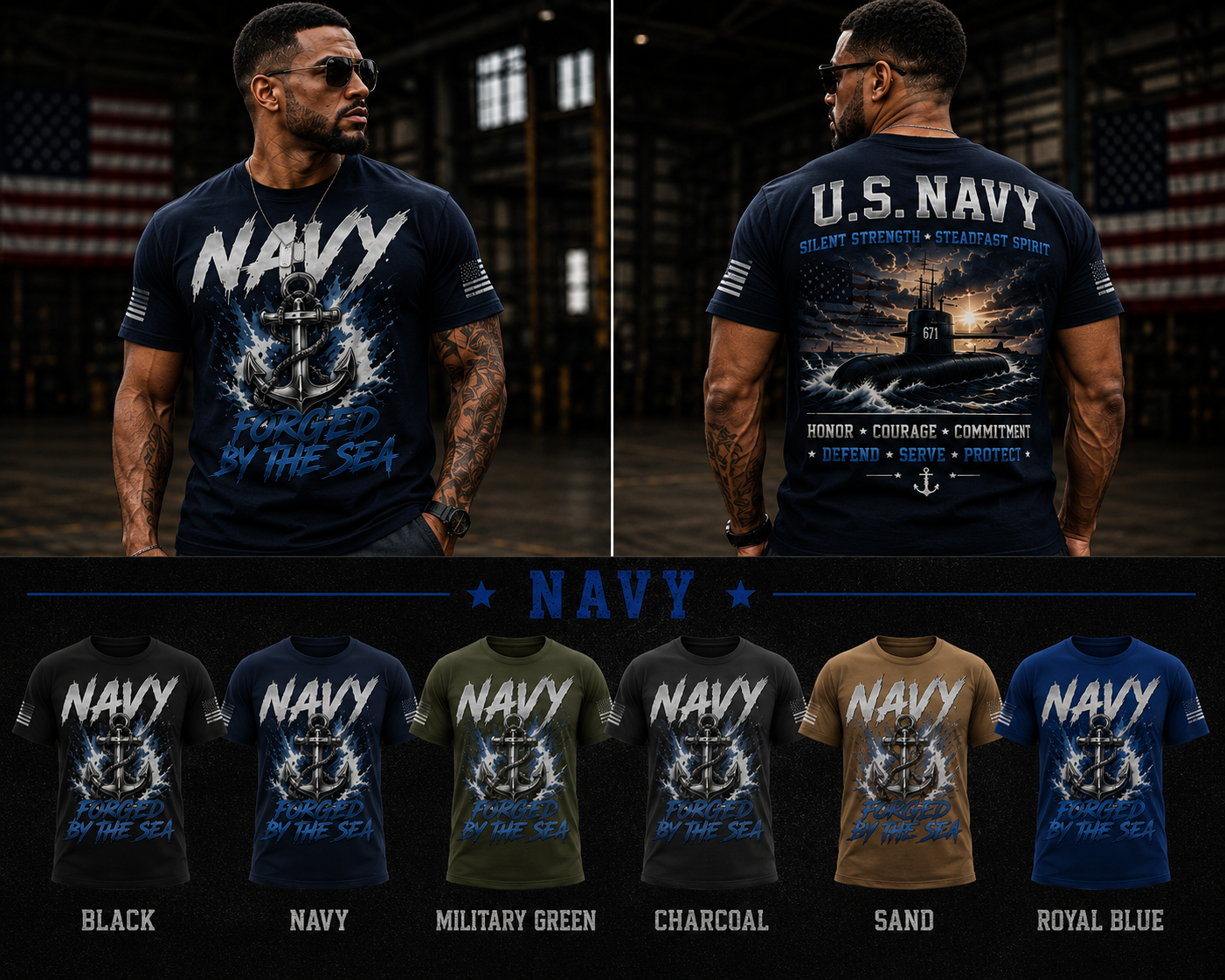 Forged by the Sea™ | U.S. Navy Silent Strength Premium T-Shirt & Hoodie
