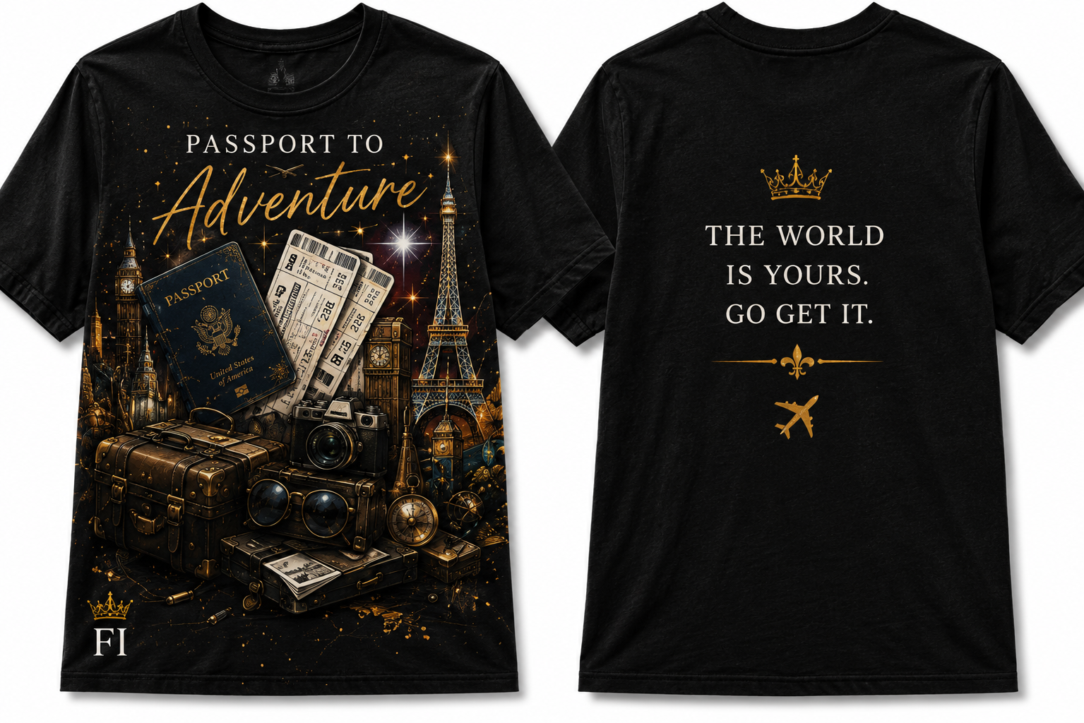Passport to Adventure graphic tee and hoodie by Flawliz Ink - product image 1