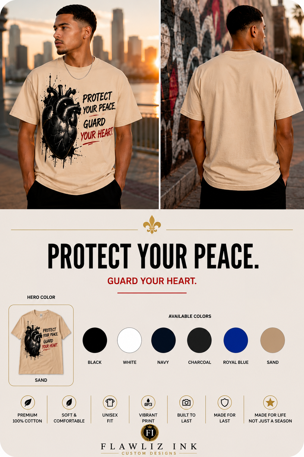 Protect Your Peace. Guard Your Heart.™ | T-Shirt & Hoodie