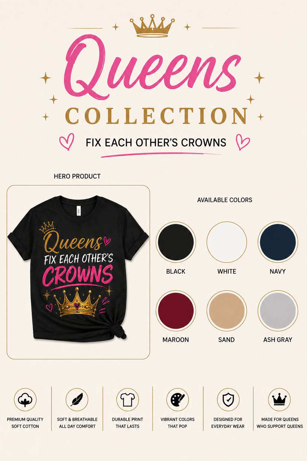Real Queens Fix Each Other's Crowns | T-Shirt & Hoodie