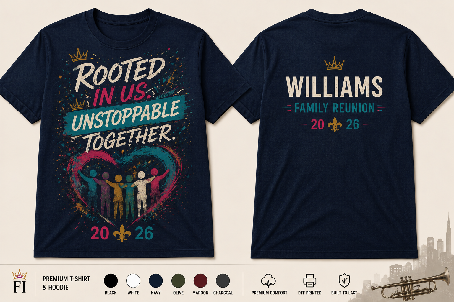 Rooted in Us, Unstoppable Together graphic tee and hoodie by Flawliz Ink - product image 1