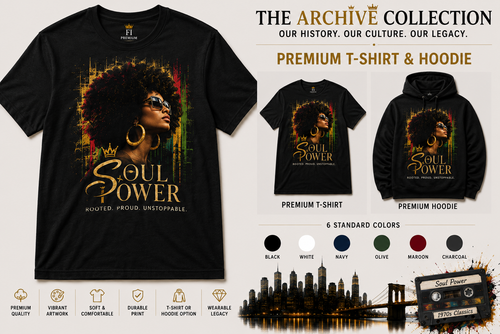 1970s Soul Power graphic tee and hoodie by Flawliz Ink - product image 1