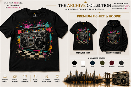 80’s Boombox Era graphic tee and hoodie by Flawliz Ink - product image 1