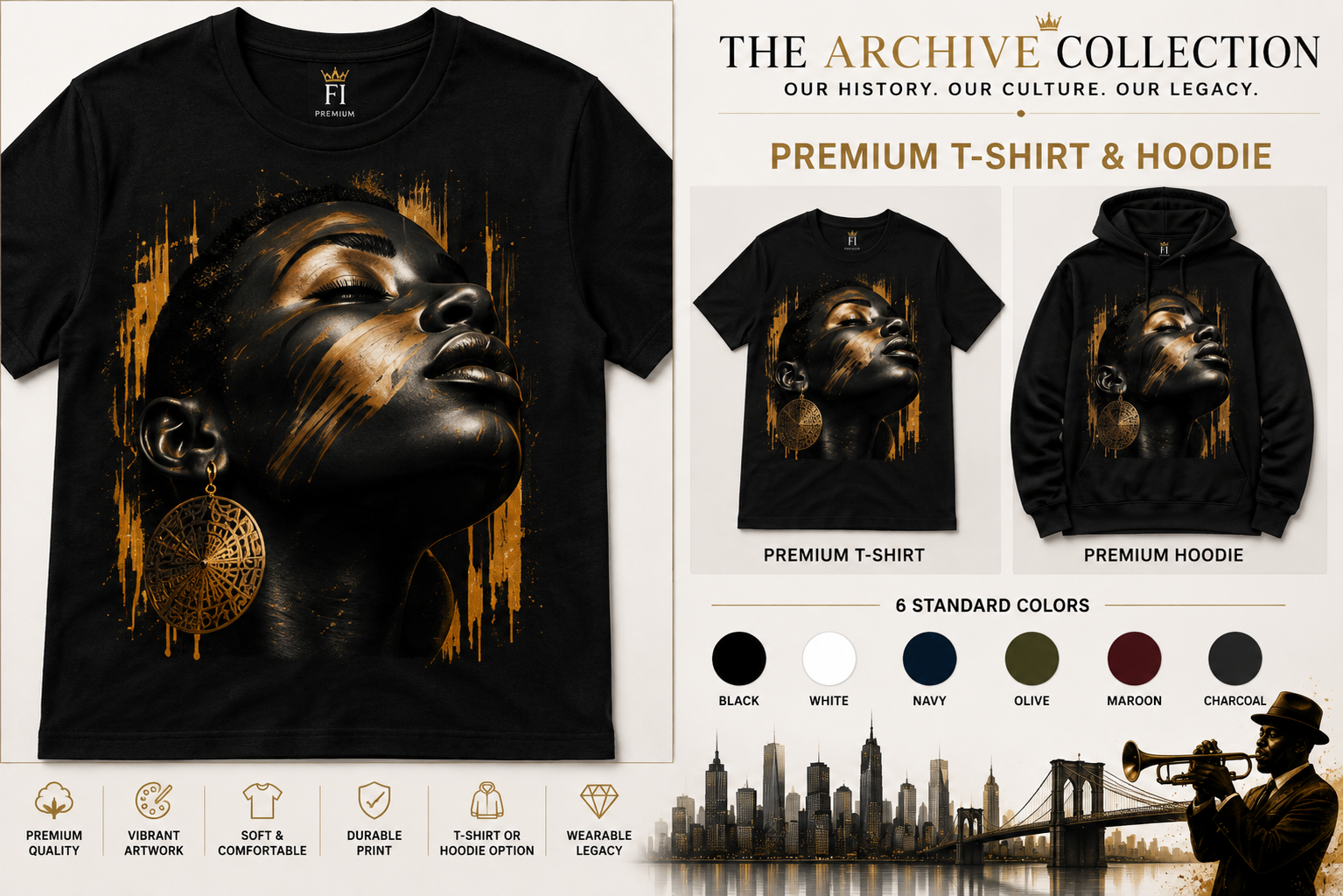 Black Is Art graphic tee and hoodie by Flawliz Ink - product image 1
