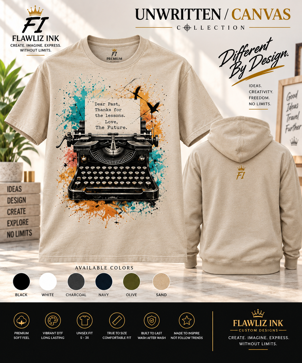 Dear Past, Love the Future | Unwritten / Canvas Premium T-Shirt & Hoodie