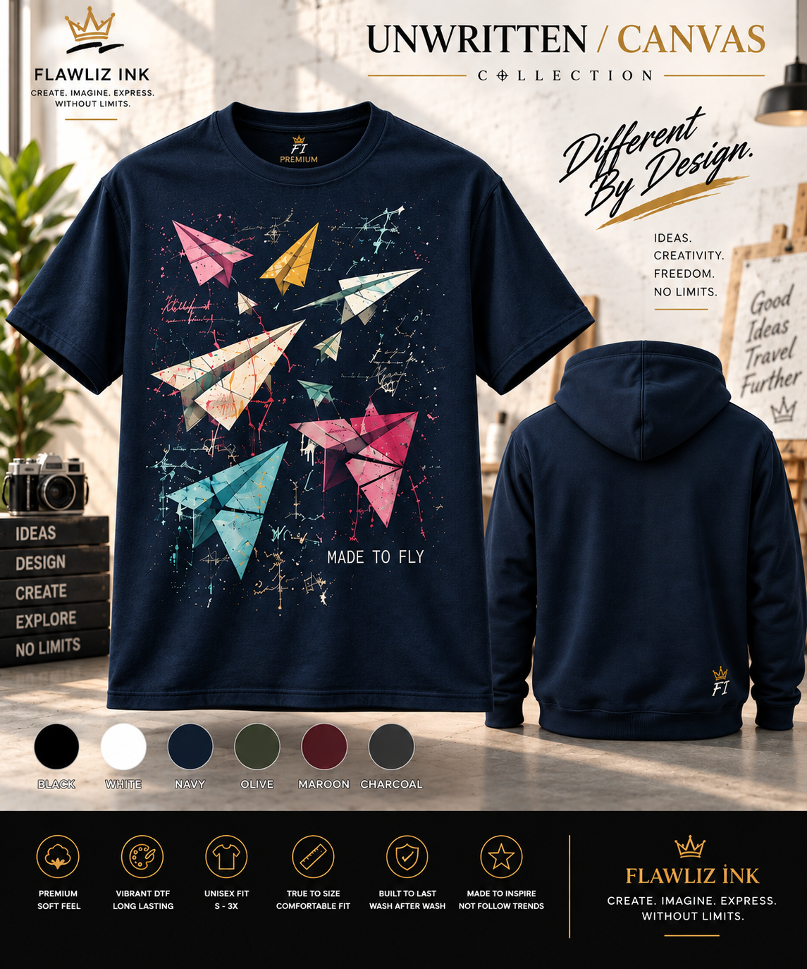 Made to Fly | Unwritten / Canvas Premium T-Shirt & Hoodie