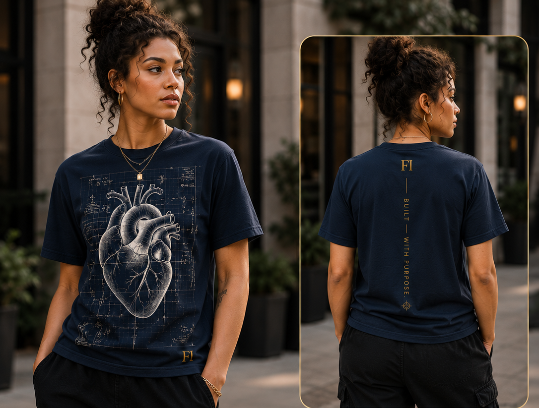 Blueprint | Premium Graphic Heart Anatomy Tee | T-Shirt & Hoodie
