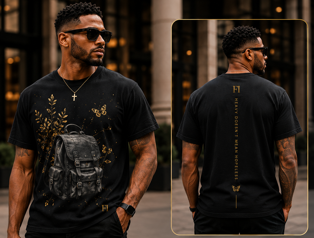 Burdened, Not Broken | Premium Graphic Backpack Tee | T-Shirt & Hoodie