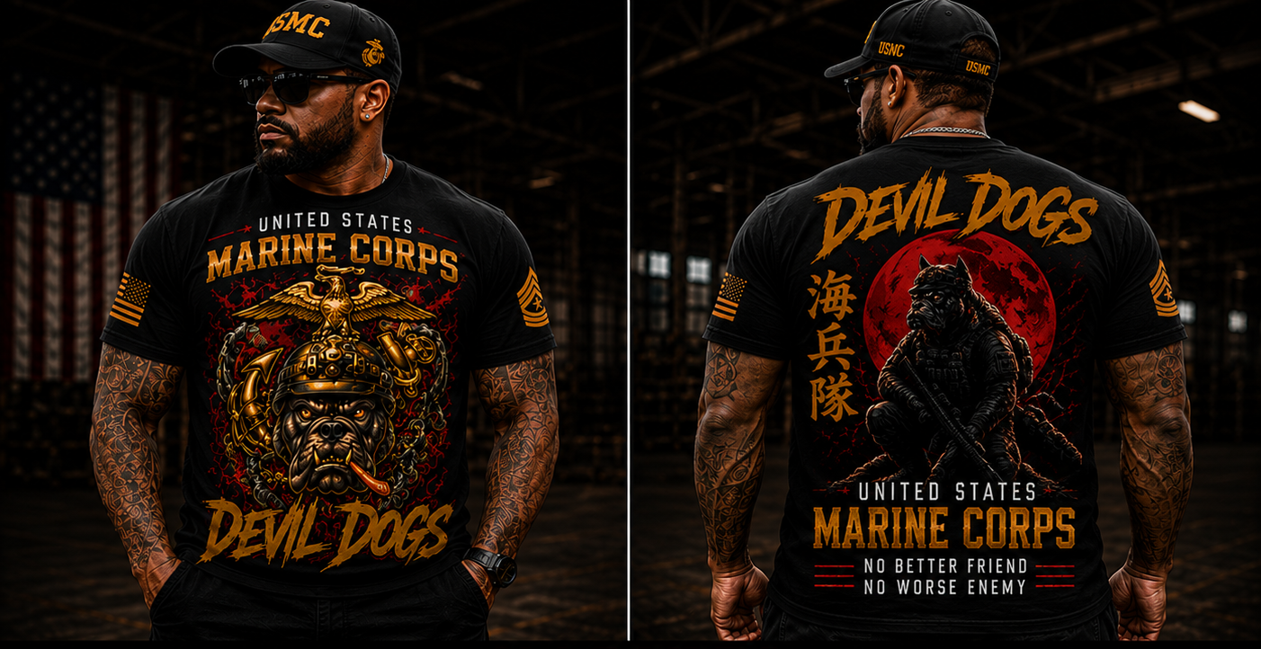 Devil Dogs: No Better Friend. No Worse Enemy. | Marine Corps Premium T-Shirt & Hoodie