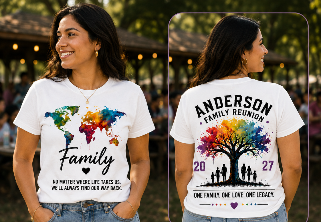 Family Around The World | Custom Family Reunion Shirt | T-Shirt & Hoodie