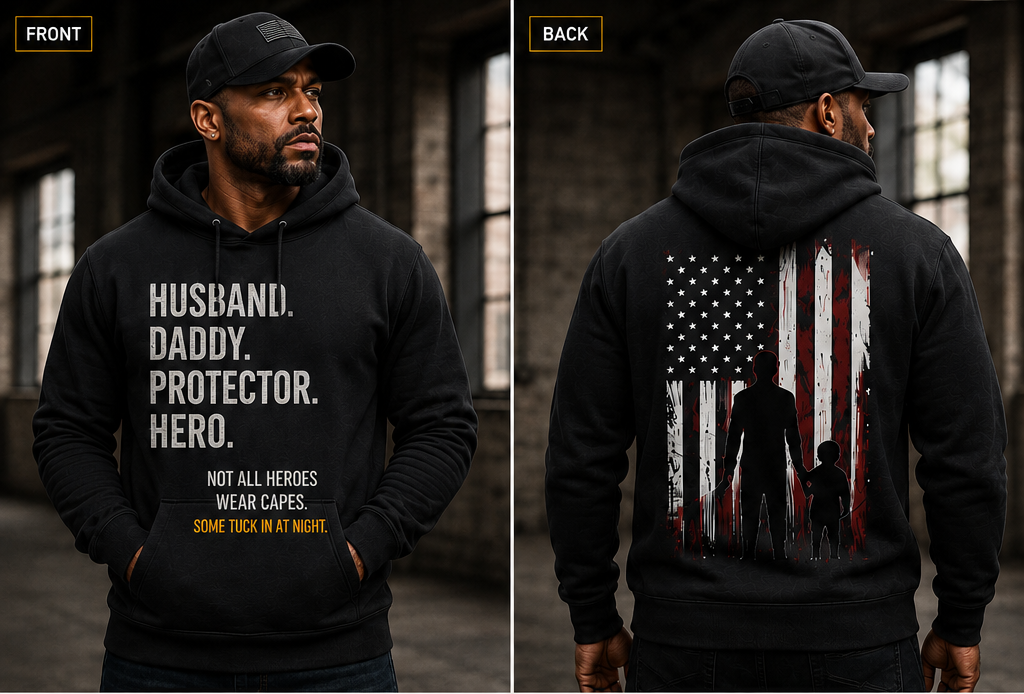 Husband. Daddy. Hero. | Men’s Premium Graphic Hoodie | T-Shirt & Hoodie