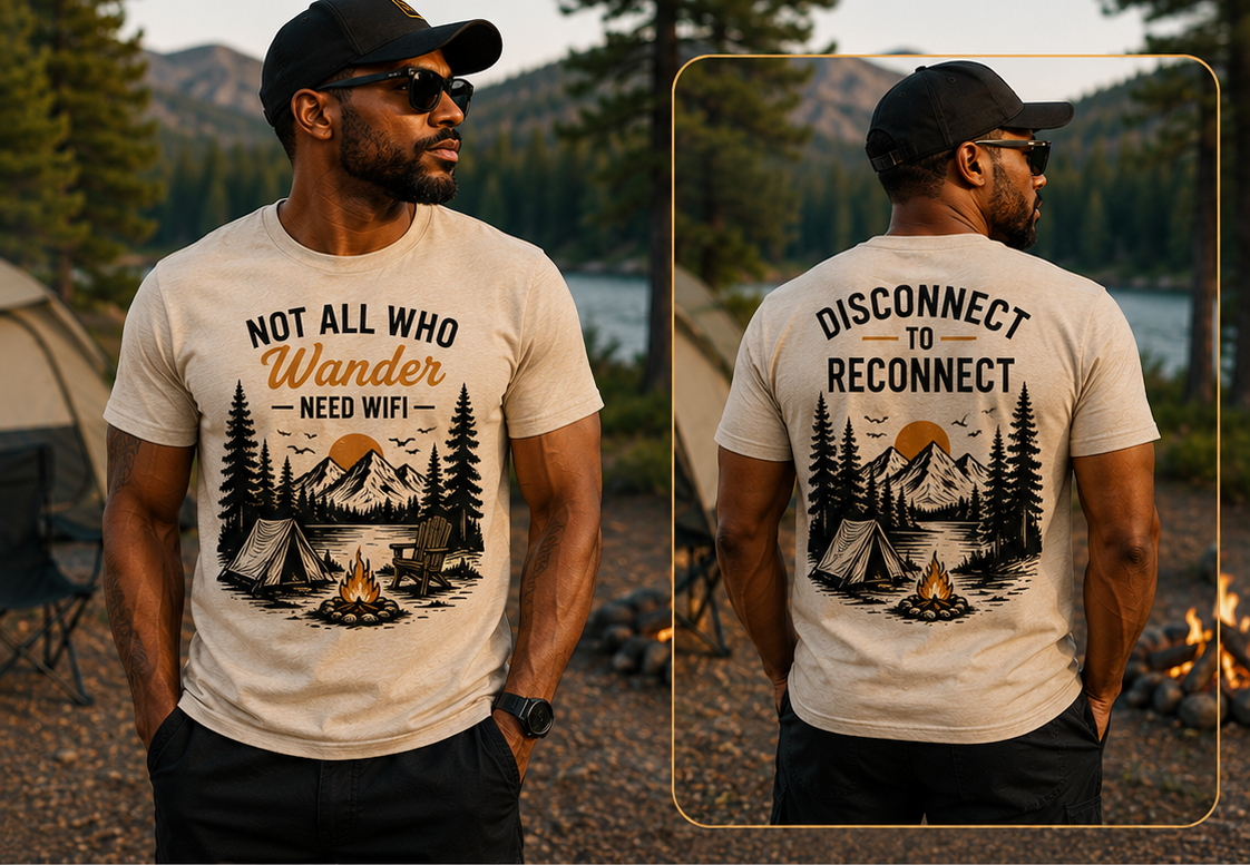 Not All Who Wander Need WiFi | Premium Camping T-Shirt & Hoodie