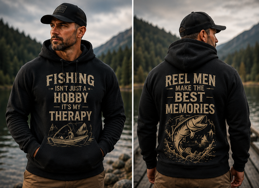 Reel Men Make the Best Memories | Men’s Premium Fishing Hoodie | T-Shirt & Hoodie