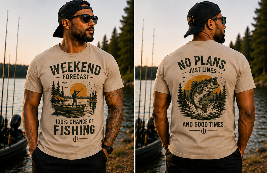 Weekend Forecast: 100% Chance of Fishing | Premium Fishing T-Shirt & Hoodie