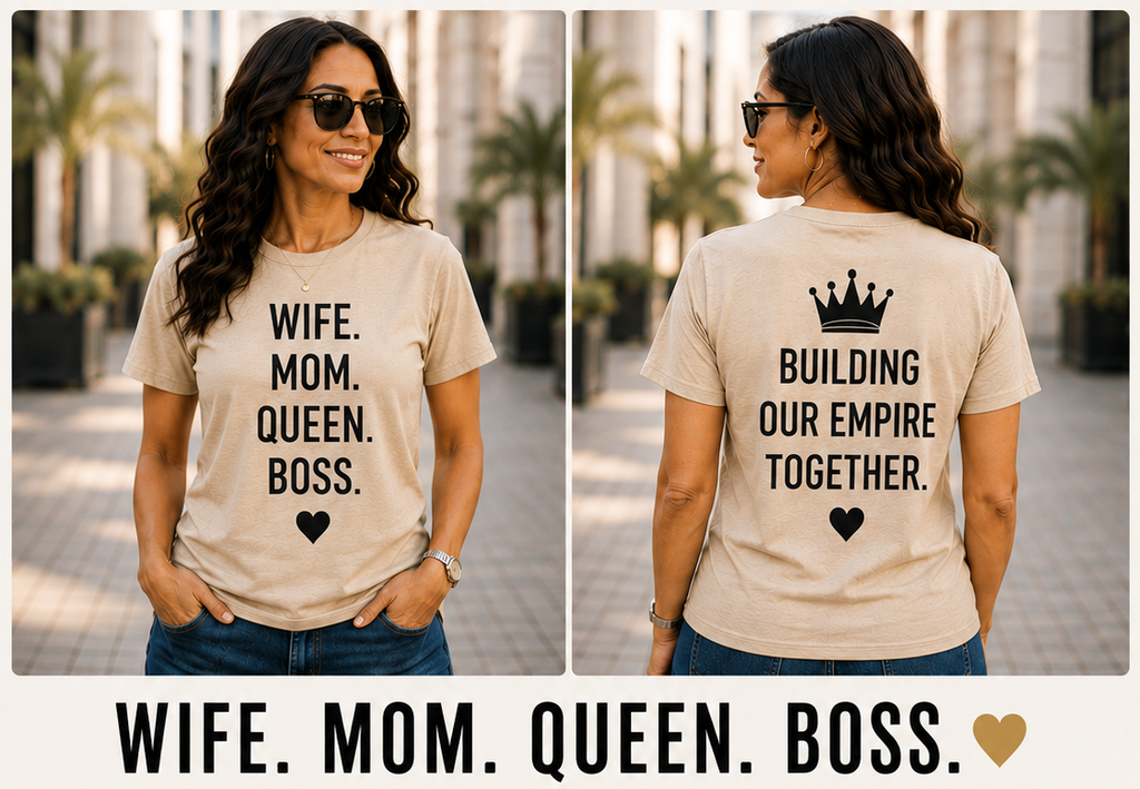 Wife. Mom. Queen. Boss. Women's Graphic T-Shirt & Hoodie