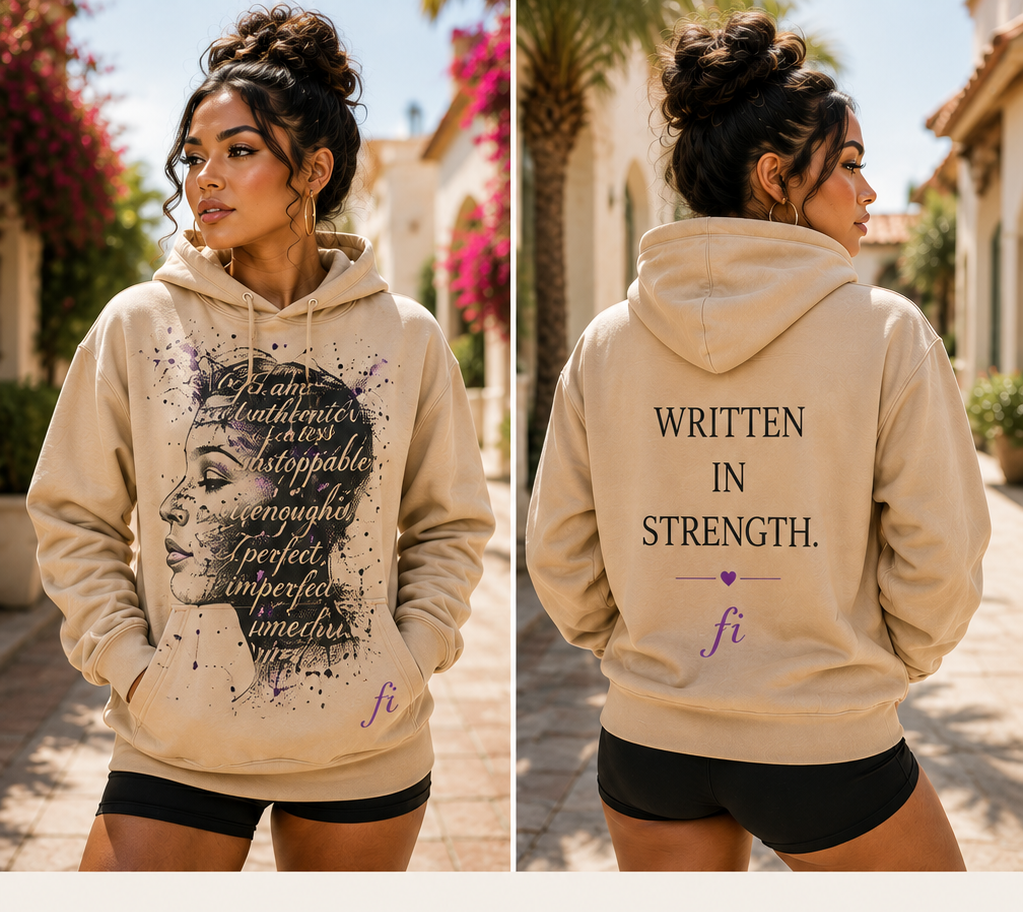 Written in Strength | Women’s Graphic T-Shirt & Hoodie